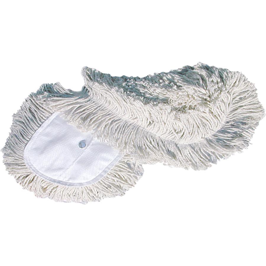 Genuine Joe Dust Mop Head Refill - 60" Width x 5" Depth - Yarn, Cotton, Synthetic - White - 6 / Carton. Picture 2