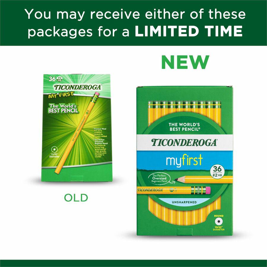 Ticonderoga My First Wood Pencil - #2 - Yellow Cedar Barrel - 36 / Pack. Picture 9