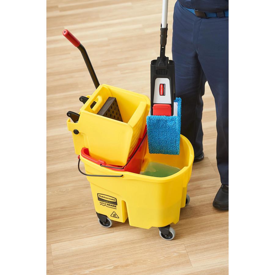 Rubbermaid Commercial Adaptable Flat Mop Microfiber Pad - 19.5" Length x 5.5" Depth - MicroFiber - Blue - 12 / Carton. Picture 8