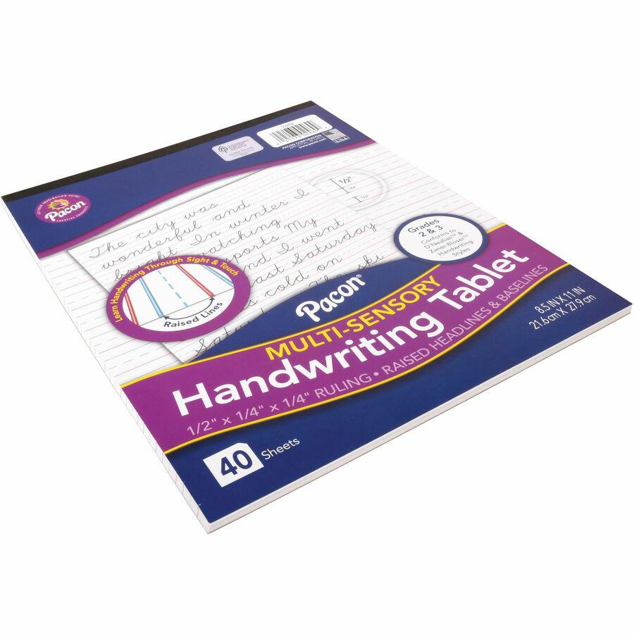 Pacon Multi-Sensory Ruled Handwriting Tablet - Student - White - 1 Each. Picture 3