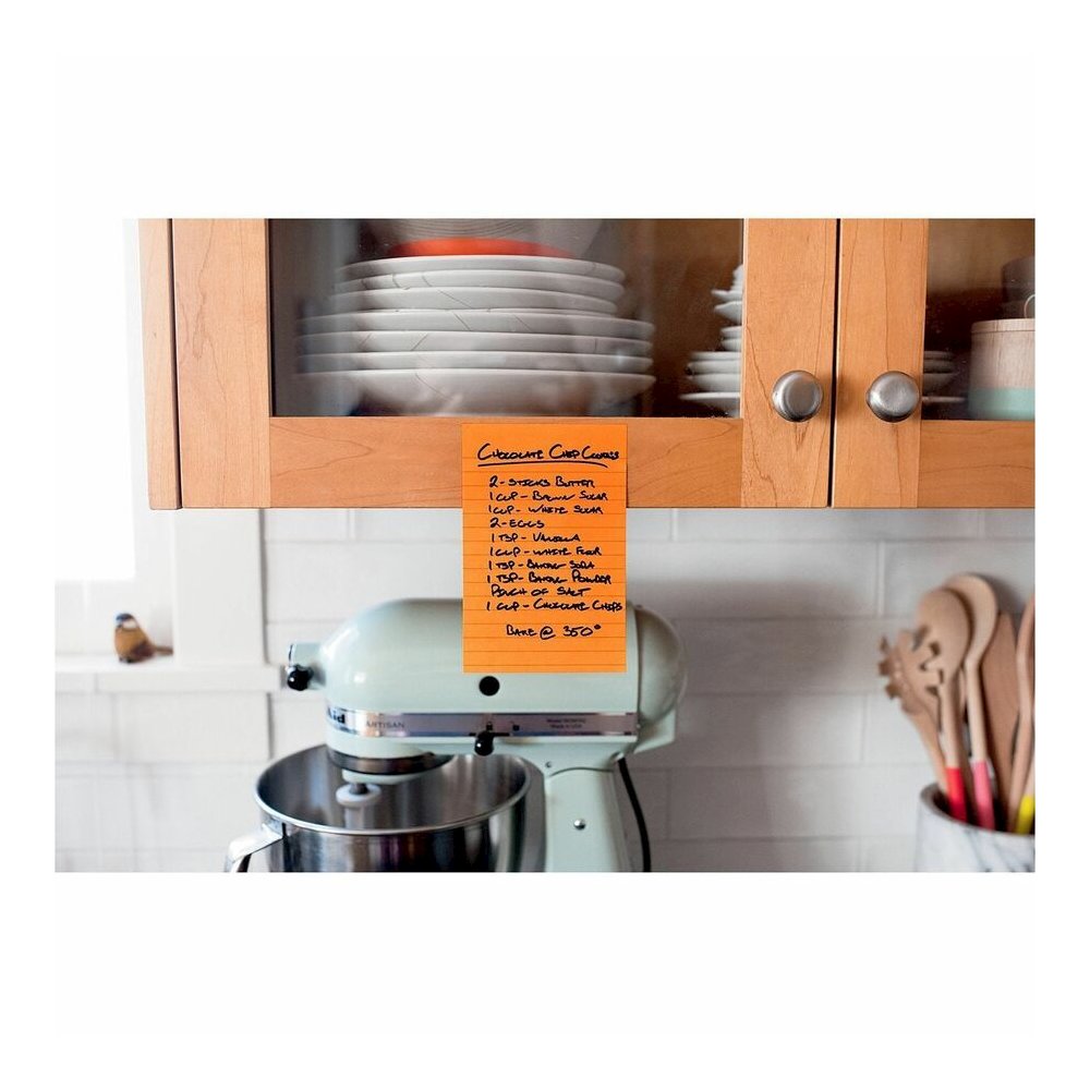 Post-it&reg; Super Sticky Notes - Energy Boost Color Collection - 4" Flag/Note Width x 6" Flag/Note Length - Rectangle - 45 Sheets per Pad - Vital Orange, Tropical Pink, Blue Paradise, Limeade - Stick. Picture 3