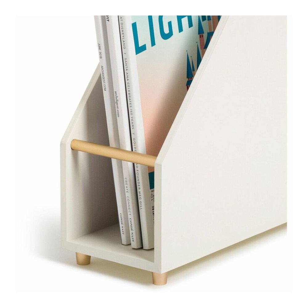 U Brands Juliet Magazine Holder - White - Pine Wood - 1 Each. Picture 4