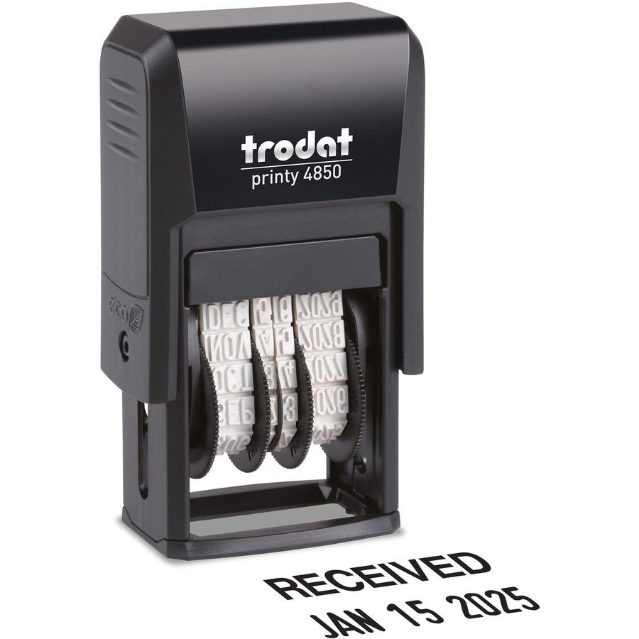 Trodat Micro Message Date Stamp - Date Stamp - 0.75" Impression Width x 1" Impression Length - 10000 Impression(s) - Assorted - Recycled - 1 Each. Picture 2