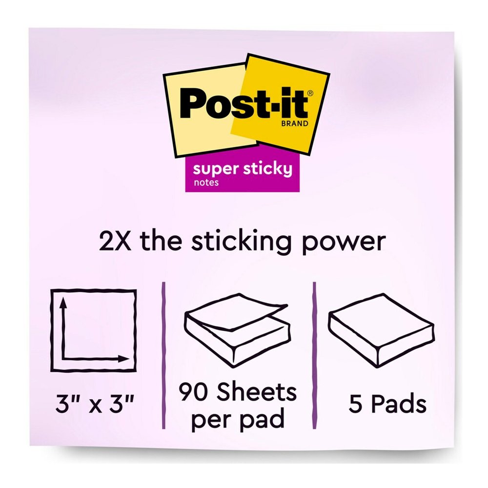 Post-it&reg; Super Sticky Multi-Pack Notes - Summer Joy Color Collection - 4" Flag/Note Width x 6" Flag/Note Length - Rectangle - 90 Sheets per Pad - Citron, Papaya Fizz, Power Pink, Washed Denim, Fre. Picture 3