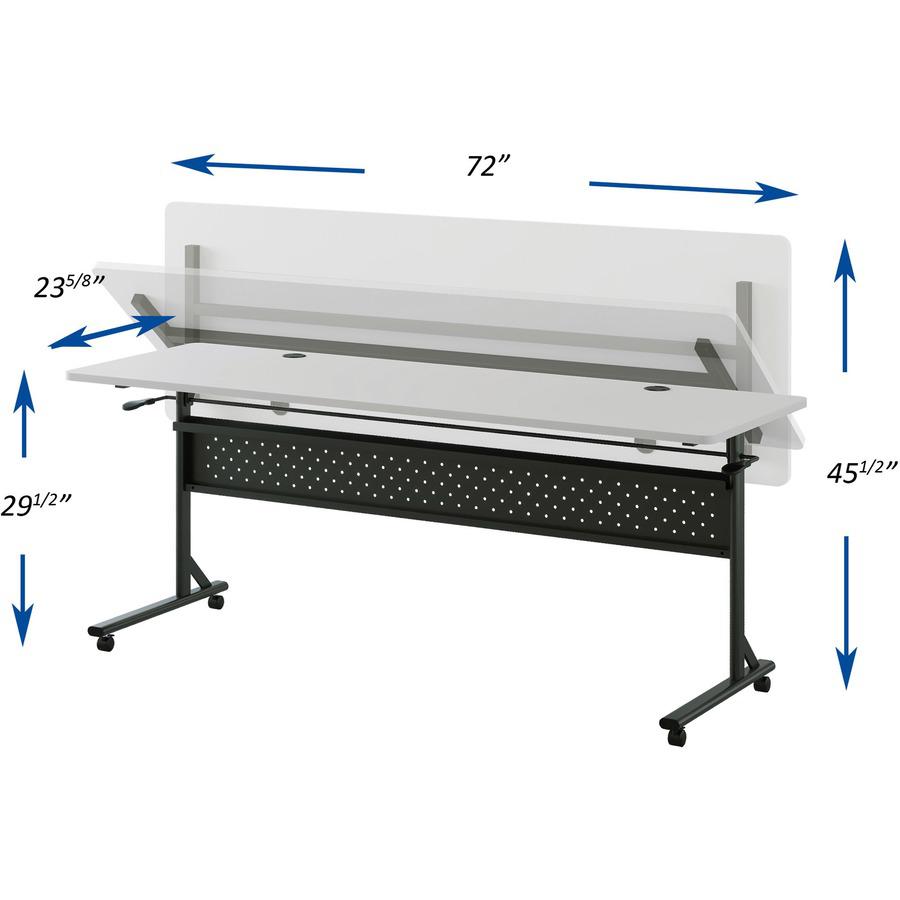 Lorell Shift 2.0 Flip and Nesting Mobile Table - Laminated Rectangle Top - 198 lb Capacity - 72" Table Top Length x 24" Table Top Width x 1" Table Top Thickness - 29.50" Height - Assembly Required - G. Picture 16