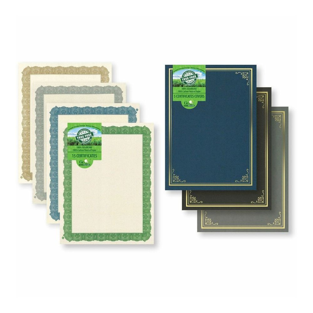 Geographics Premium Certificates with Gold Seals - 65 lb Basis Weight - 11" Width - Inkjet Compatible - Gold, Assorted, Multicolor with Gold Border - Card Stock, Foil - 12 / Pack. Picture 5