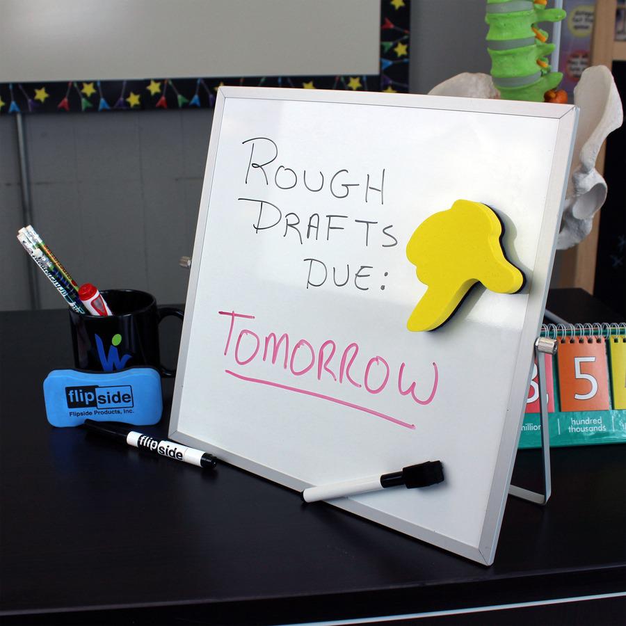 Flipside Dry-Erase Flip Easel - 12" (1 ft) Width x 12" (1 ft) Height - White Surface - Magnetic - 1 Each. Picture 3