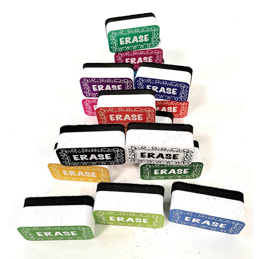 Non-Magnetic Mini Whiteboard Erasers, Chalk Loops, Pack of 16. Picture 3