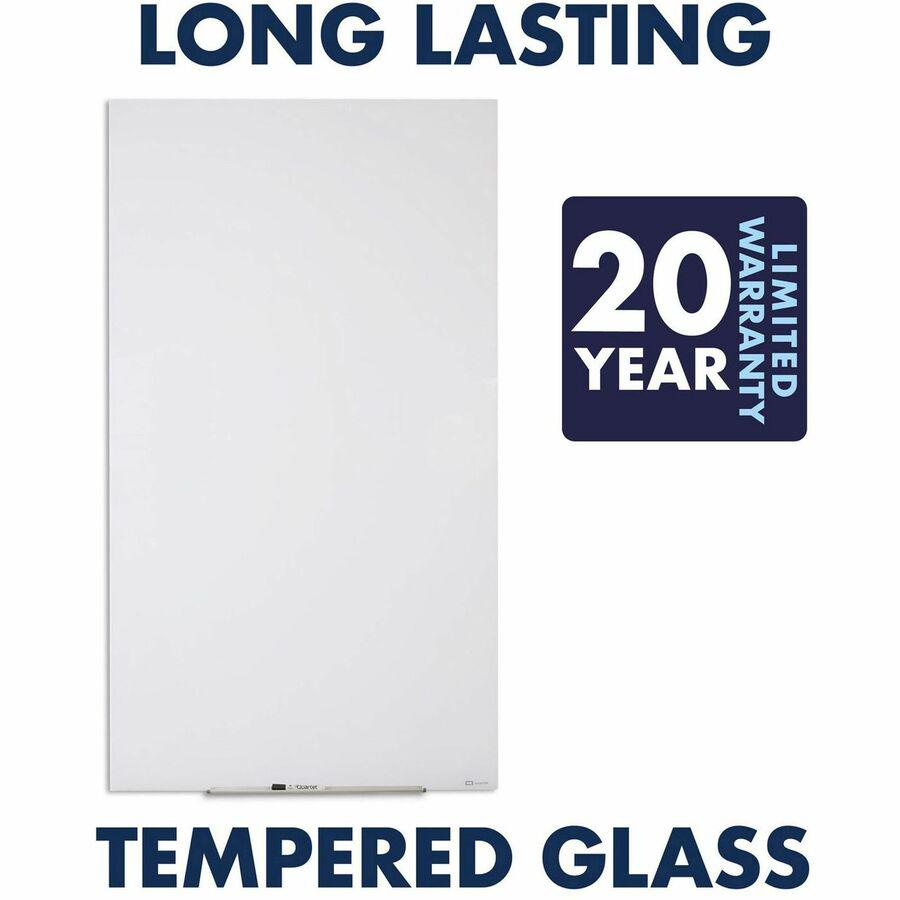 Quartet InvisaMount Vertical Glass Dry-Erase Board - 28x50 - 50" (4.2 ft) Width x 28" (2.3 ft) Height - White Glass Surface - Rectangle - Vertical - Magnetic - 1 Each. Picture 6
