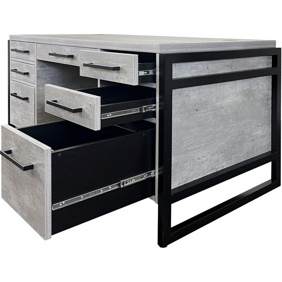 Mason Laminate Double Pedestal Executive Desk. Picture 4