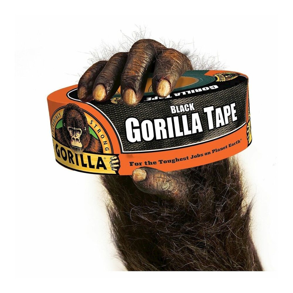 Gorilla Tape - 50 yd Length x 1.88" Width - Black - 1 Roll. Picture 2