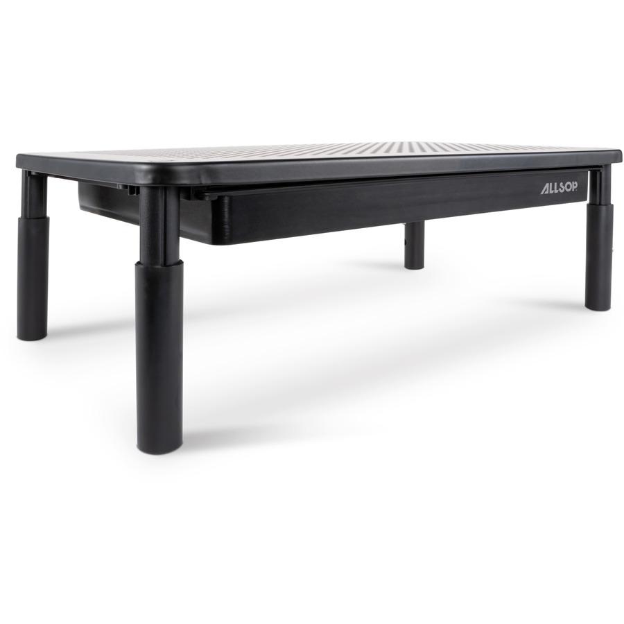 Allsop Metal Art Tri-Level Monitor Stand - Up to 27" Screen Support - 30 lb Load Capacity - Powder Coated - Metal - Black. Picture 5