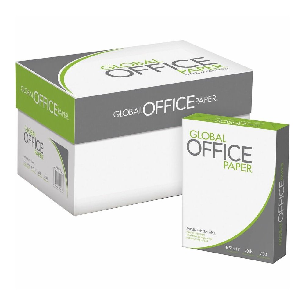Global Office Premium Multipurpose Paper - White - 96 Brightness - Letter - 8 1/2" x 11" - 20 lb Basis Weight - White - 500 Sheets per Ream - 40 / Pallet. Picture 5
