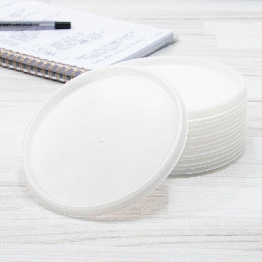Dart HIPS Plastic Vented Lids - 4.8" Diameter - High Impact Polystyrene (HIPS) - Translucent - 100/Pack - 10 / Carton. Picture 3