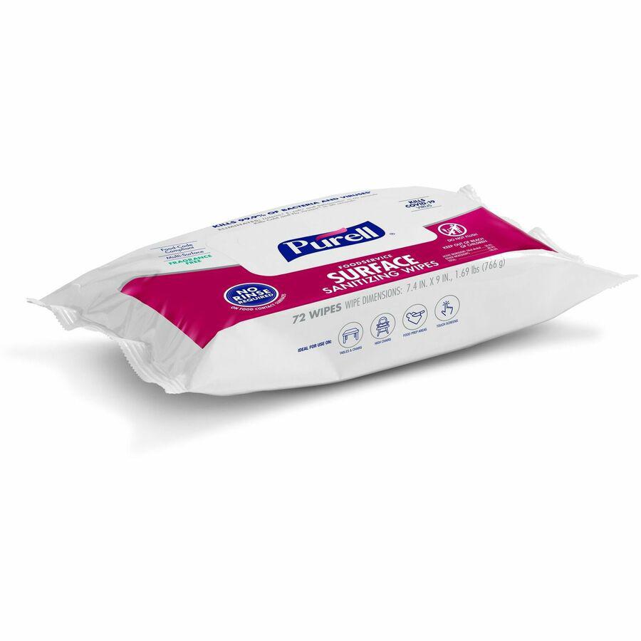 PURELL&reg; Foodservice Surface Sanitizing Wipes - WhitePack - 72/Pack - 12 / Carton. Picture 6