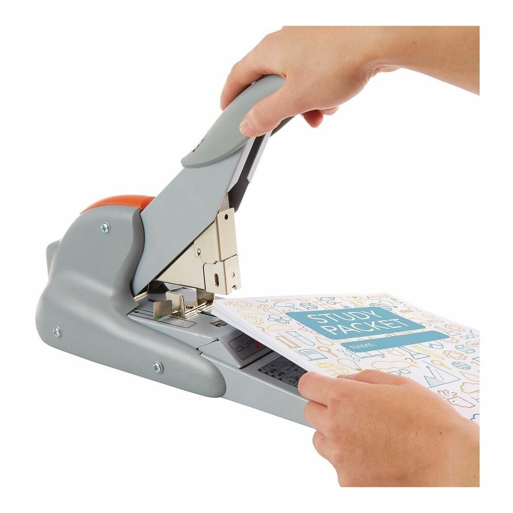 Rapid DUAX Heavy Duty Stapler - Staples Upto 170 Sheet - Holds Upto 400 Staple - Silver, Orange - Metal - 1 Each. Picture 2