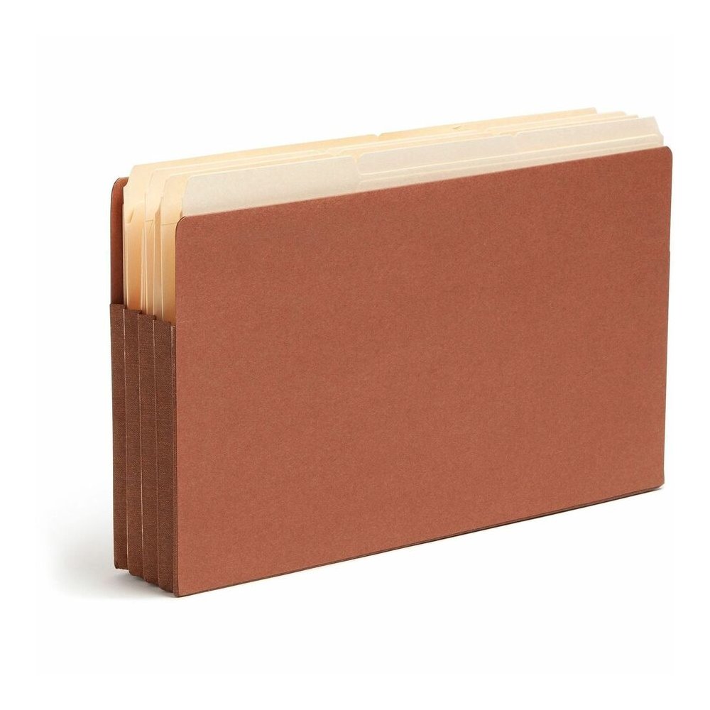 Smead TUFF Straight Tab Cut Legal Yes File Pocket - 8 1/2" x 14" - 3 1/2" Expansion - 16.5 pt. - 2 Plys - Redrope - Rip Resistant, Tear Resistant, Reinforced Tab, Heavyweight Cover - 30% Recycled - 10. Picture 4