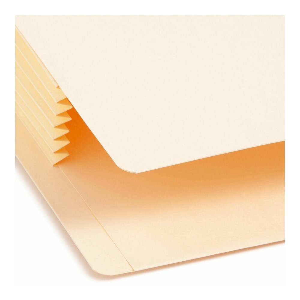 Smead Straight Tab Cut Letter Recycled File Pocket - 8 1/2" x 11" - 5 1/4" Expansion - 2 Plys - Manila Paper - Manila - Tear Resistant - 10% Recycled - 10 / Box. Picture 4