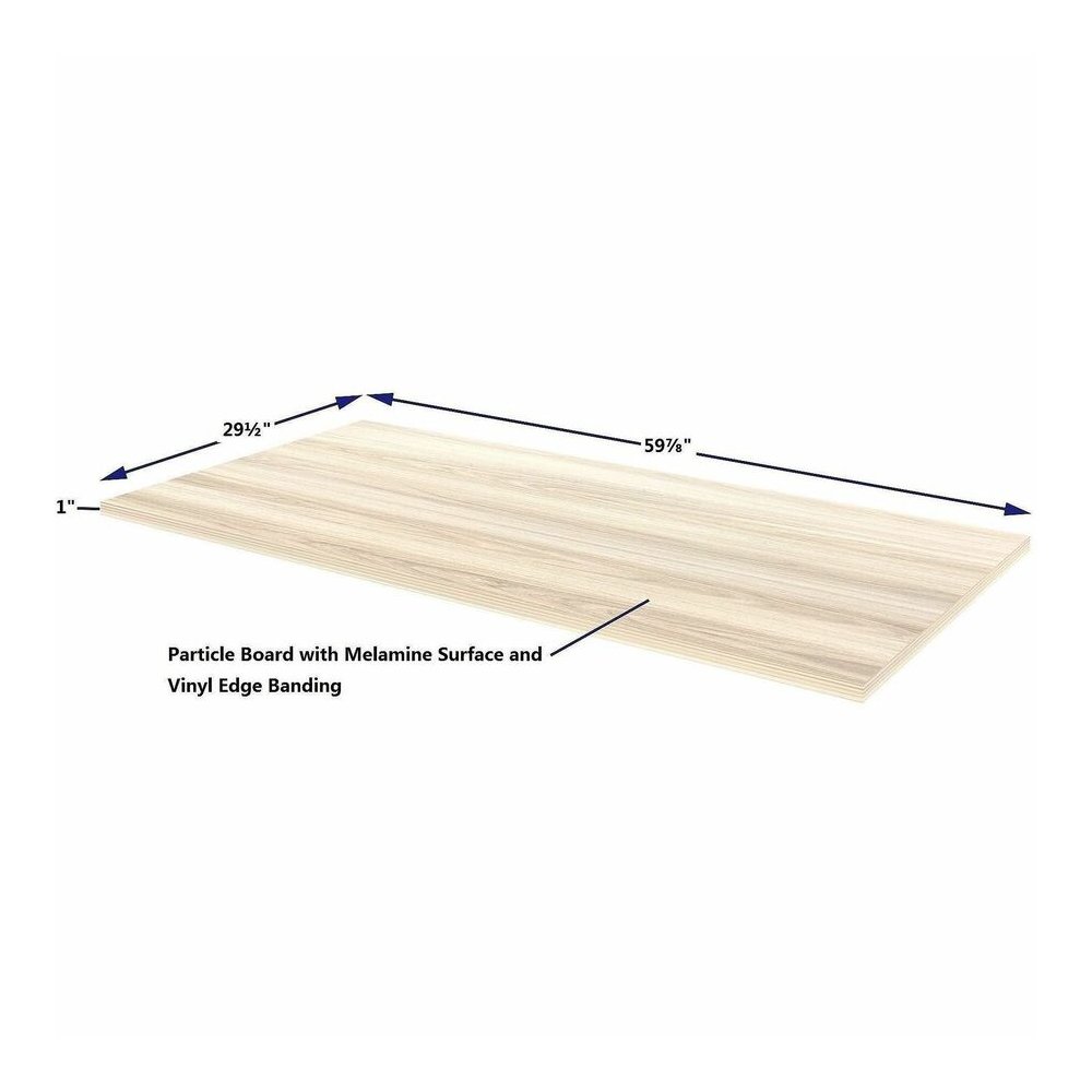 Lorell Multi-Purpose Tabletop - Laminated Rectangle Top - 30" Table Top Width x 60" Table Top Depth x 1" Table Top Thickness - 1" Height - Training, Multipurpose - Assembly Required - Modern Elm - Par. Picture 2