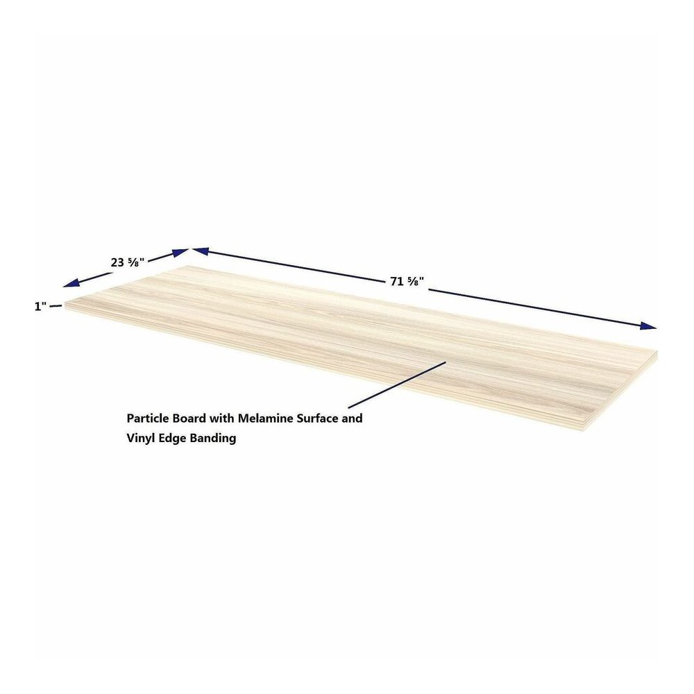 Lorell Multi-Purpose Tabletop - Laminated Rectangle Top - 24" Table Top Width x 72" Table Top Depth x 1" Table Top Thickness - 1" Height - Training, Multipurpose - Assembly Required - Modern Elm - Par. Picture 4