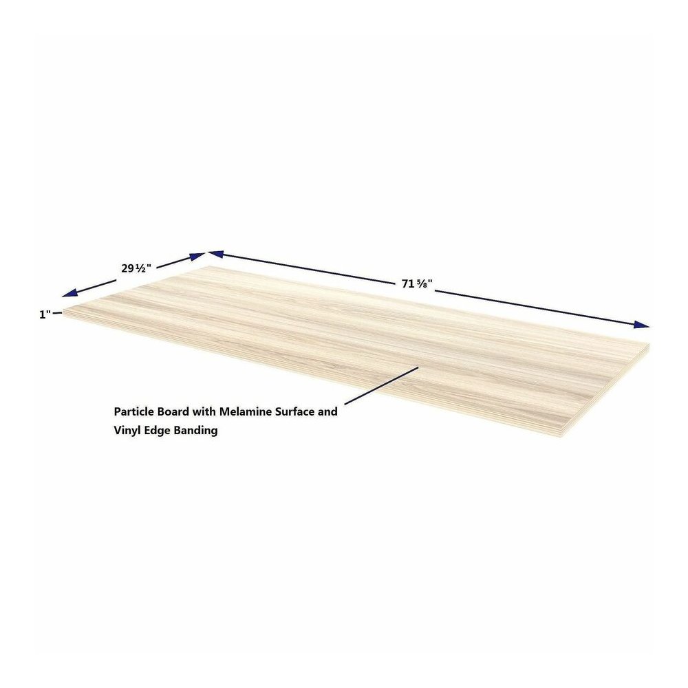 Lorell Multi-Purpose Tabletop - Laminated Rectangle Top - 30" Table Top Width x 72" Table Top Depth x 1" Table Top Thickness - Training, Multipurpose - Assembly Required - Modern Elm - Particleboard T. Picture 4