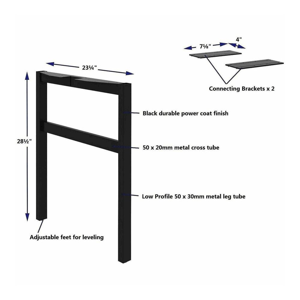 Lorell Adjustable Table Leg Bases & Returns - Assembly Required - Black - 1 / Each. Picture 5