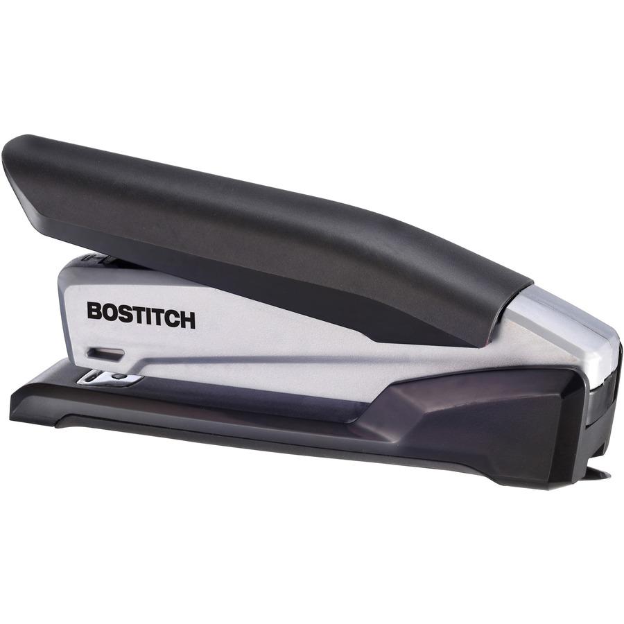 Bostitch InPower Spring-Powered Antimicrobial Desktop Stapler - Staples Upto 20 Sheet - Holds Upto 210 Staple - Full Strip - 4.50" Throat Depth - Silver, Black - Rubber - 1 Each. Picture 9