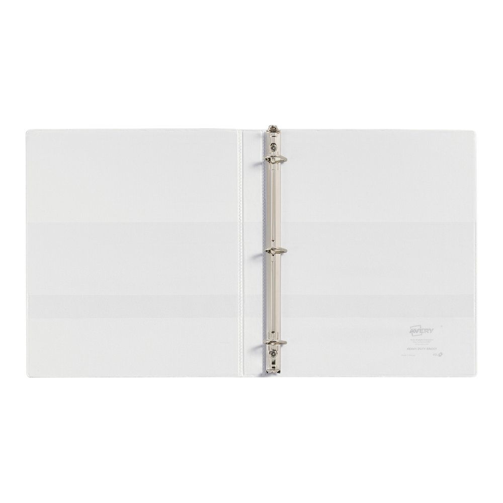 Avery&reg; Heavy-duty Nonstick View Binder - 1/2" Binder Capacity - Letter - 8 1/2" x 11" Sheet Size - 120 Sheet Capacity - 3 Ring - Fastener: Slant D-Ring - Pocket: 4, Internal - Poly - White - Recyc. Picture 3