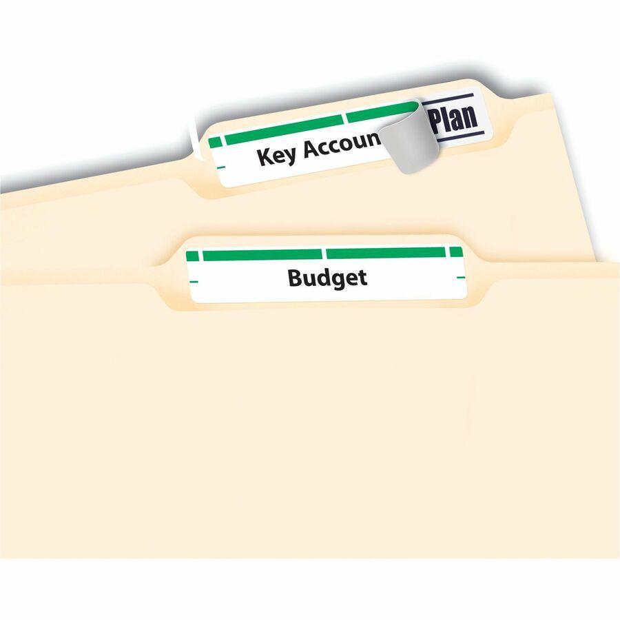 Avery&reg; TrueBlock File Folder Labels - 2/3" Width x 3 7/16" Length - Permanent Adhesive - Rectangle - Inkjet, Laser - Matte - Green - Paper - 30 / Sheet - 50 Total Sheets - 1500 Total Label(s) - 15. Picture 11