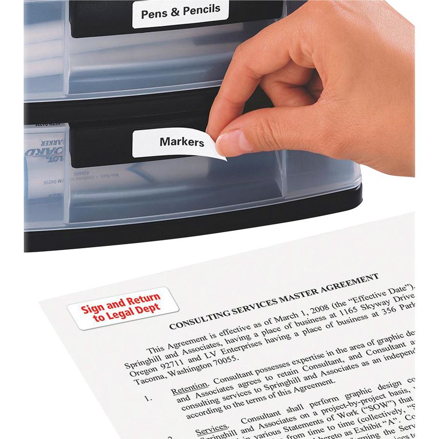 Avery&reg; Removable I.D. Laser/Inkjet Labels - 1/2" Width x 1 3/4" Length - Removable Adhesive - Rectangle - Inkjet, Laser - White - Paper - 80 / Sheet - 25 Total Sheets - 2000 Total Label(s) - 2000 . Picture 2