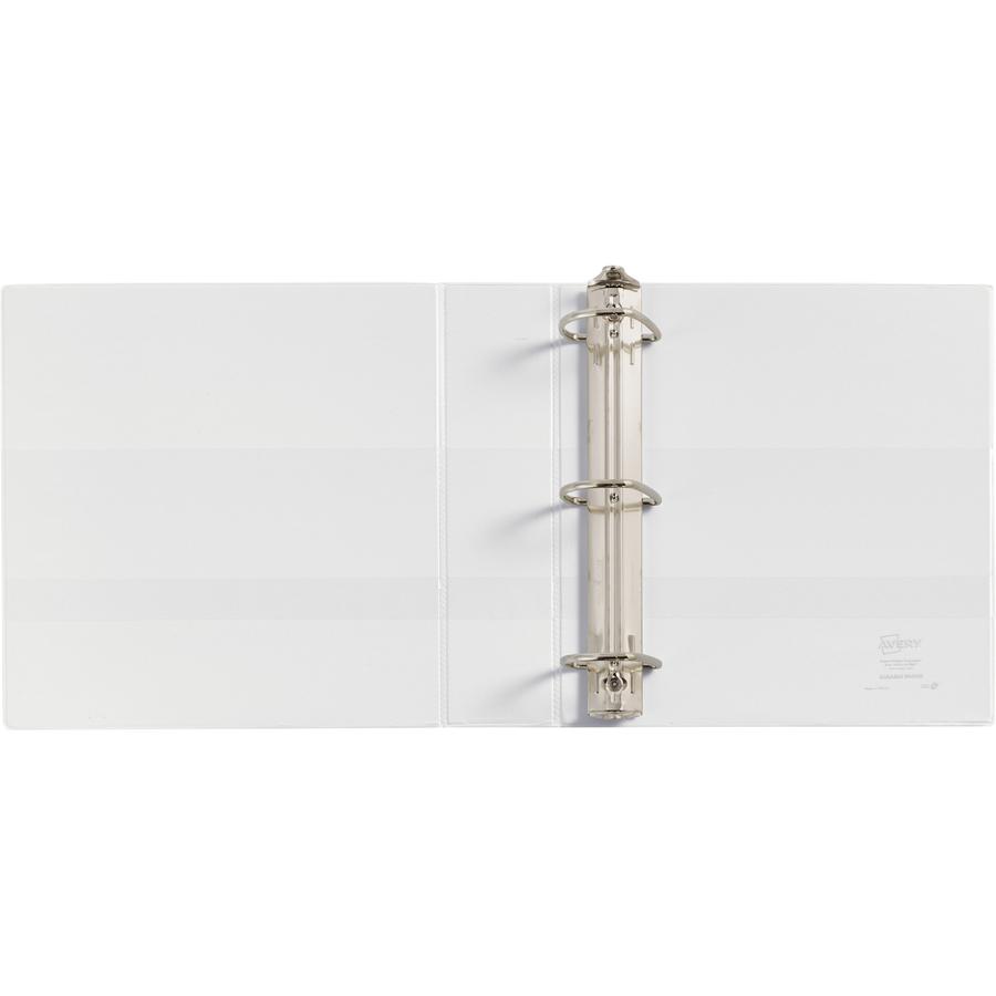 Avery&reg; Durable View Binder - EZD Rings - 2" Binder Capacity - Letter - 8 1/2" x 11" Sheet Size - 540 Sheet Capacity - 3 Ring - Fastener: D-Ring - Pocket: 4, Internal - Poly - White - Recycled - Ea. Picture 4