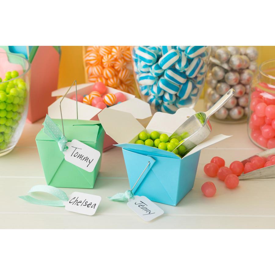 Avery&reg; Marking Tags - Strung - 2.16" Length x 1.44" Width - Rectangular - Twine Fastener - 1000 / Box - Cotton, Polyester, Card Stock - White. Picture 3