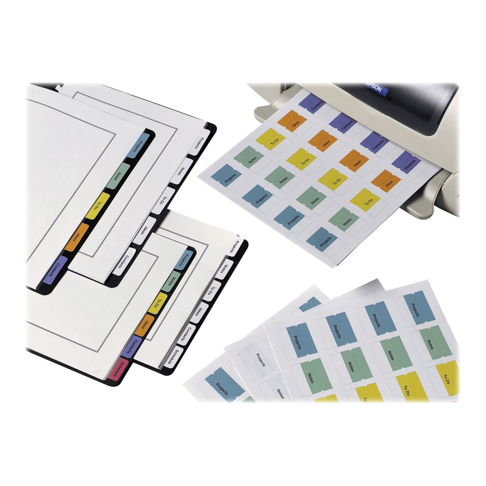 Avery&reg; Printable Repositionable Tabs - 96 Tab(s) - 1.25" Tab Width - Permanent - Paper Divider - White Paper Tab(s) - Permanent Adhesive, Printable, Repositionable, Durable, Customizable, Double-s. Picture 3
