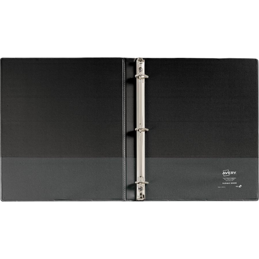 Avery&reg; Durable View 3 Ring Binder - 1/2" Binder Capacity - Letter - 8 1/2" x 11" Sheet Size - 120 Sheet Capacity - 3 x Slant Ring Fastener(s) - 2 Pocket(s) - Polypropylene - Recycled - Pocket, Dur. Picture 5