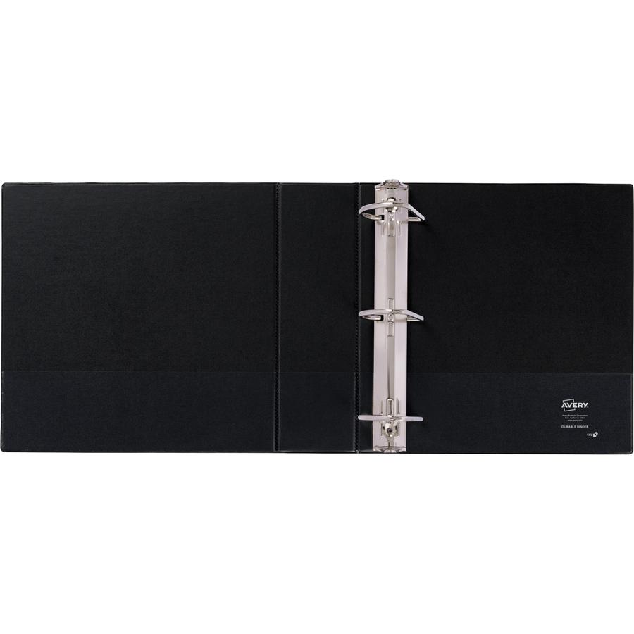 Avery&reg; Durable Binder - DuraHinge - 3" Binder Capacity - Letter - 8 1/2" x 11" Sheet Size - 600 Sheet Capacity - 3 x Slant D-Ring Fastener(s) - 2 Internal Pocket(s) - Green - 1.98 lb - Recycled - . Picture 2