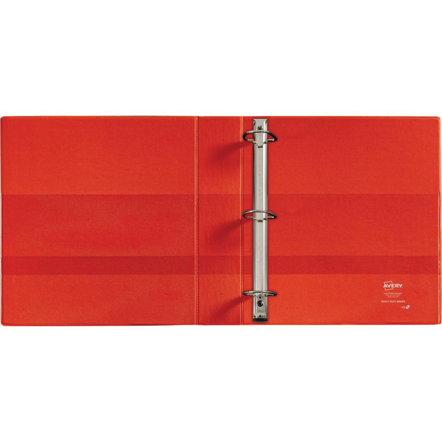 Avery&reg; Heavy-duty Binder - One-Touch Rings - DuraHinge - 1 1/2" Binder Capacity - Letter - 8 1/2" x 11" Sheet Size - 400 Sheet Capacity - Ring Fastener(s) - 4 Pocket(s) - Polypropylene - Recycled . Picture 3