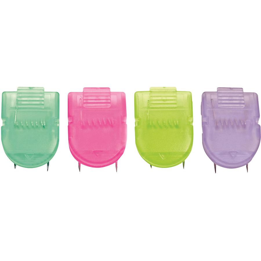 Advantus Brightly Colored Panel Wall Clips - Standard - 40 Sheet Capacity - 20 / Box - Assorted - Plastic. Picture 3