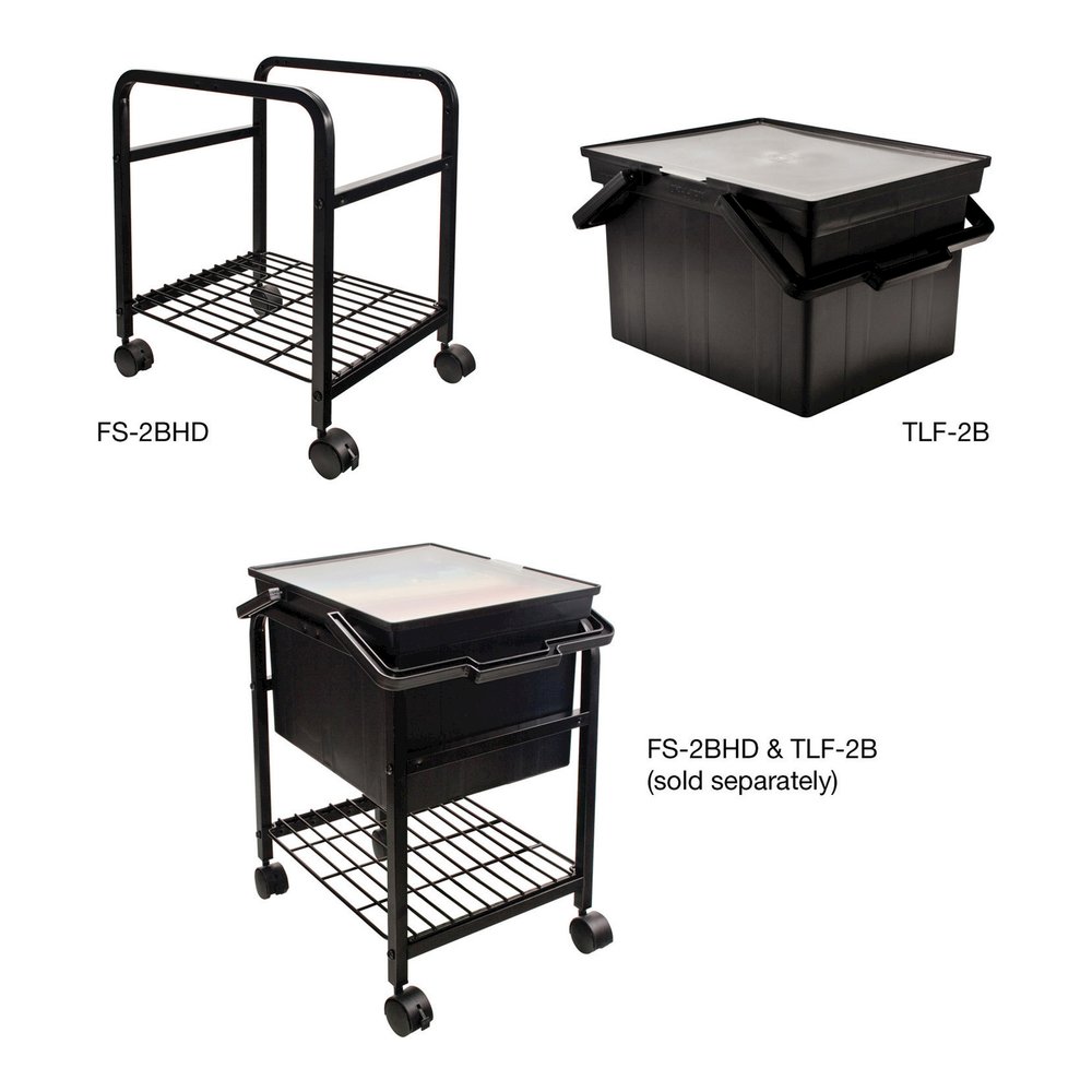 Advantus Heavy-Duty File Shuttle - 100 lb Load Capacity - Steel - 17.37" Width x 14.37" Depth x 20" Height - Black - 1 Each. Picture 2