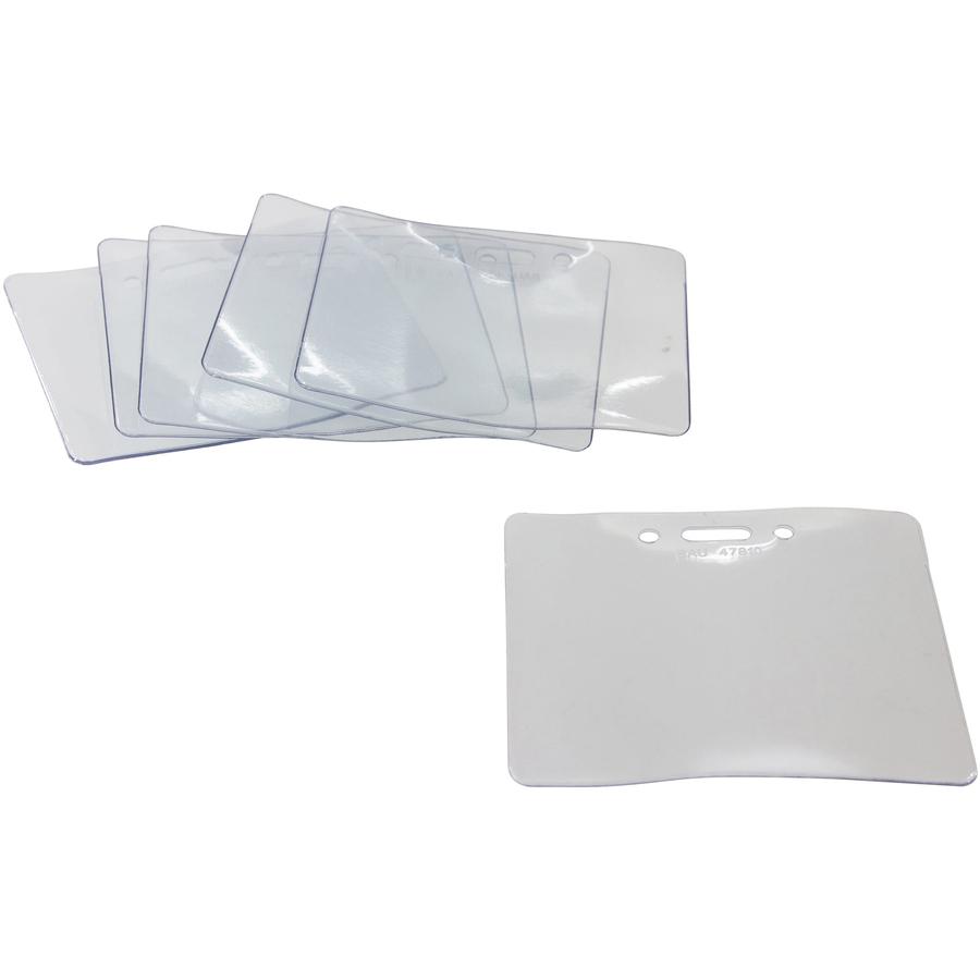 SICURIX Proximity Badge Holder - Support 3.50" x 2.37" Media - Horizontal - Vinyl - 50 / Pack - Clear. Picture 5