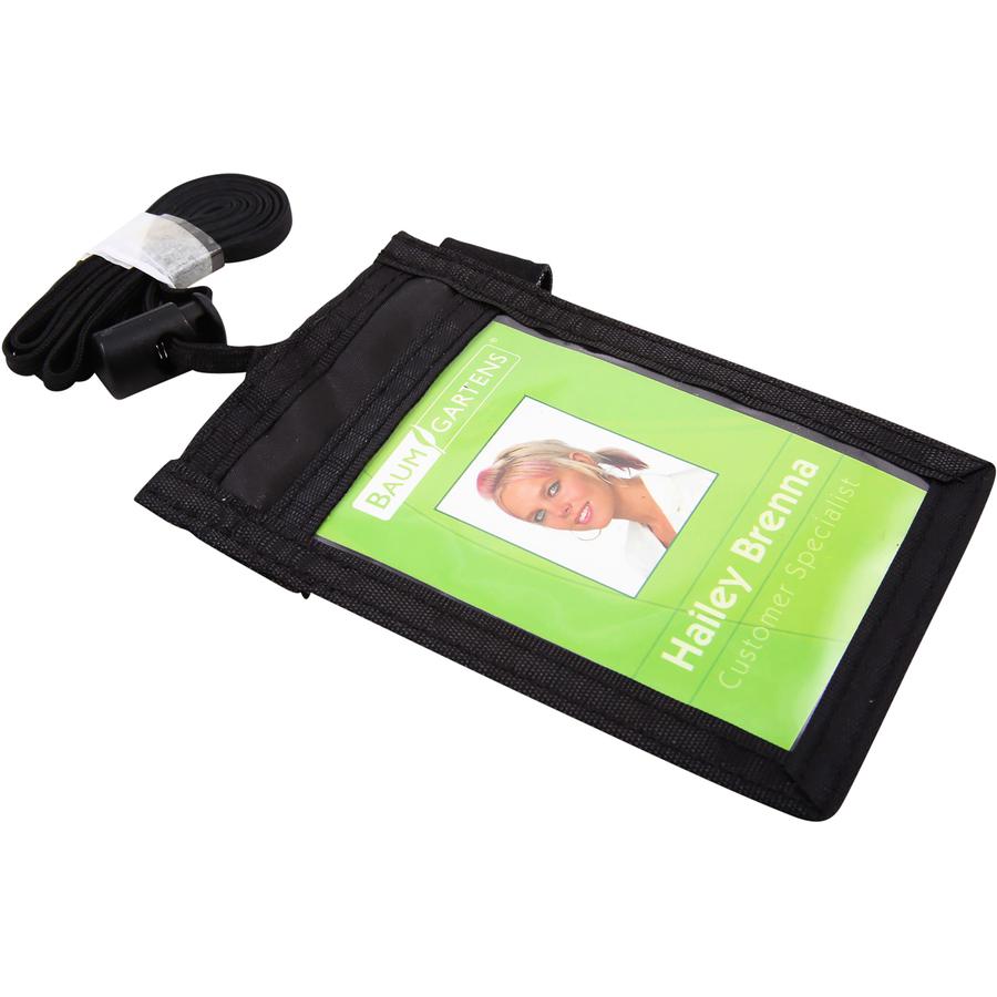 SICURIX Carrying Case (Pouch) for Business Card - Vertical - Nylon - 3" Height x 4" Width - Black. Picture 5