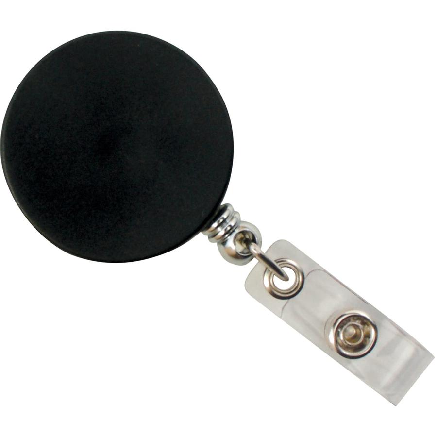 SICURIX Heavy-Duty ID Card Reel with Belt Clip - Plastic - 1 Each - Black. Picture 4