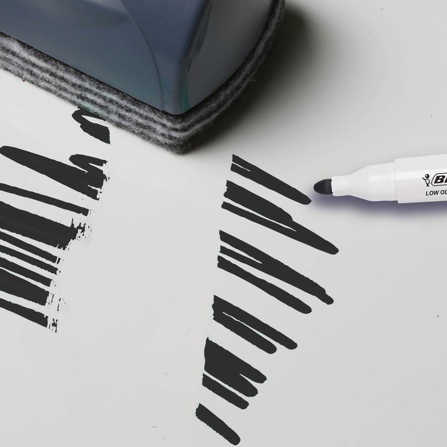 BIC Intensity Low Odor Dry Erase Markers - Chisel Marker Point Style - Black - 1 Dozen. Picture 5