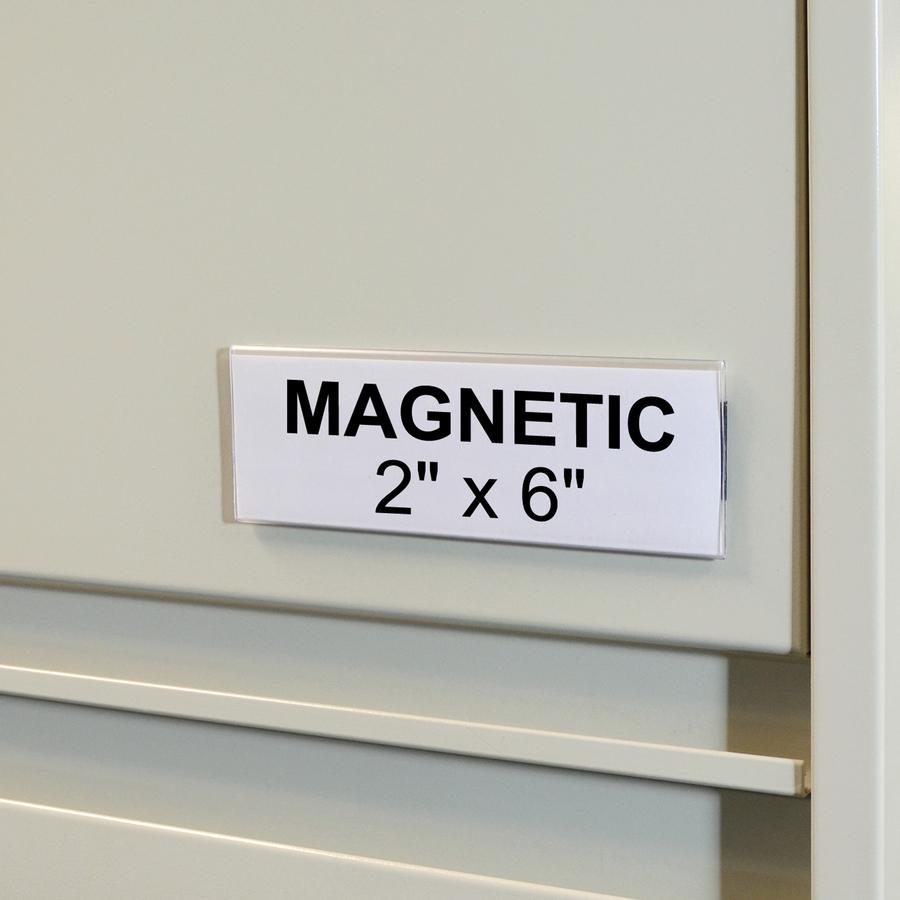 C-Line HOL-DEX Magnetic Shelf/Bin Label Holders - 2-Inch x 6-Inch, 10/BX, 87247. Picture 3