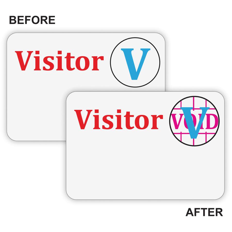 C-Line Time's Up! Self-Expiring Visitor Badges - One Day Spot Badge, Peel & Stick, 3 x 2, 100/BX, 97004. Picture 3