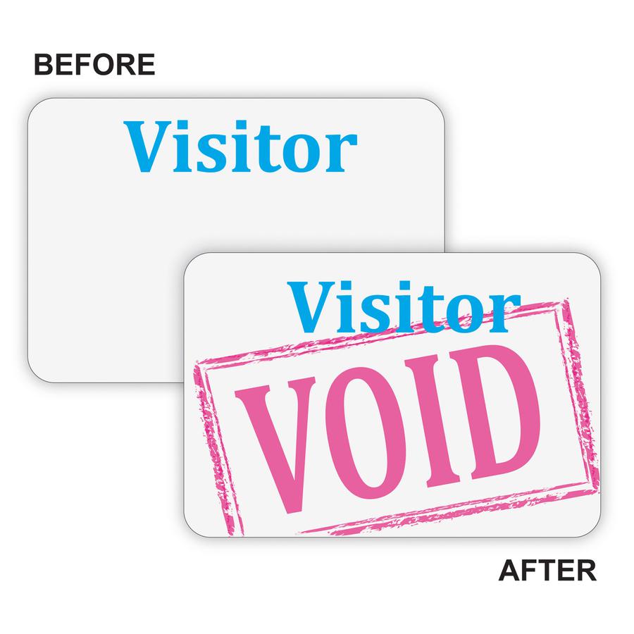 C-Line Time's Up! Self-Expiring Visitor Security Badge - One Day Badge, Peel & Stick, 3 x 2, 100/BX, 97005. Picture 4