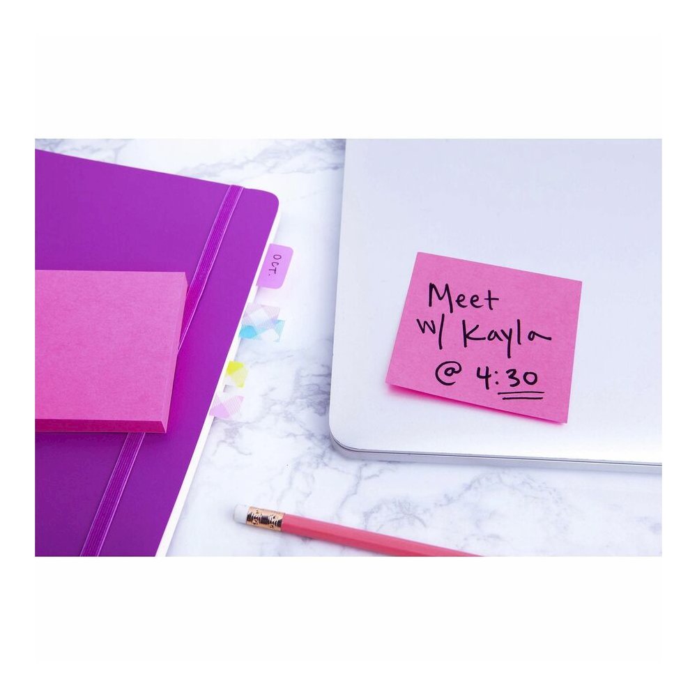 Post-it&reg; Notes Cube - 1200 - 2" Flag/Note Width x 2" Flag/Note Length - Square - 400 Sheets per Pad - Unruled - Acid Lime, Limeade, Blue Paradise, Guava, Vital Orange, Canary Yellow - Paper - Repo. Picture 3