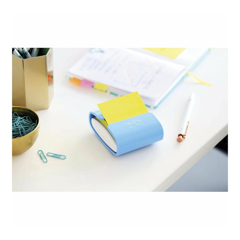 Post-it&reg; Dispenser Notes - 1200 - 3" Flag/Note Width x 3" Flag/Note Length - Square - 100 Sheets per Pad - Unruled - Limeade, Citron, Blue Paradise - Paper - Pop-up, Refillable, Self-adhesive, Rep. Picture 5