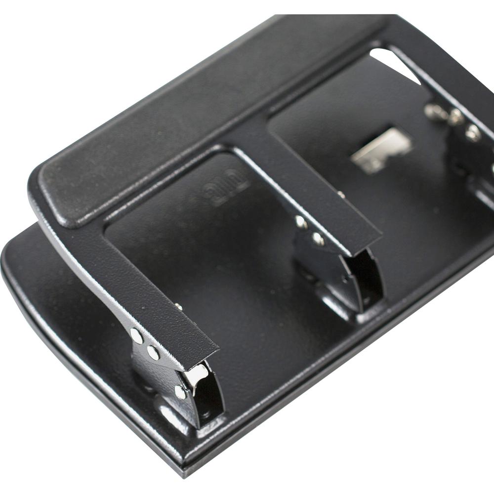 Officemate Heavy-duty 3-hole Punch with Padded Handle - 3 Punch Head(s) - 40 Sheet of 20lb Paper - 9/32" Punch Size - Silver. Picture 6