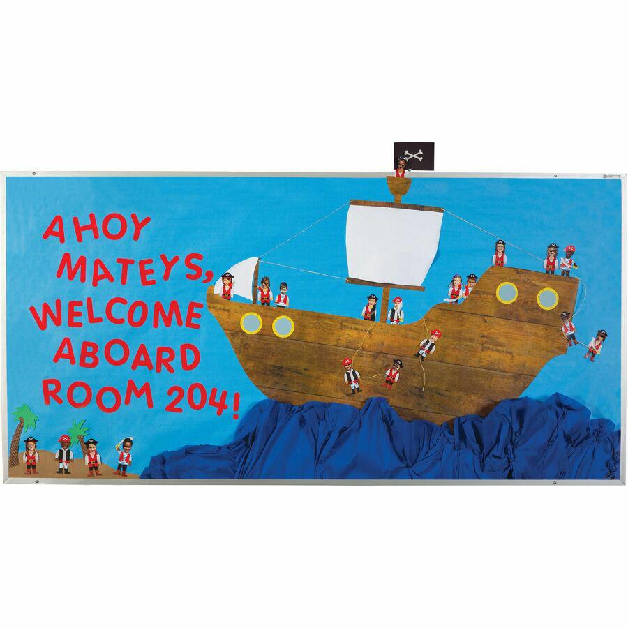 Fadeless Bulletin Board Art Paper - ClassRoom Project, Home Project, Office Project - 48"Width x 50 ftLength - 1 / Roll - Brite Blue. Picture 4