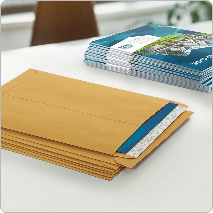 Quality Park 9 x 12 Catalog Envelopes with Redi-Strip&reg; Closure - Catalog - #10 1/2 - 9" Width x 12" Length - 28 lb - Self-sealing - Kraft - Kraft - 100 / Box. Picture 8